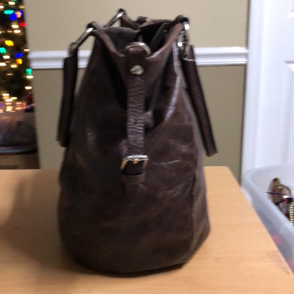 Asia Bellucci Brown Leather Hobo Satchel LRG - Picture 5 of 7